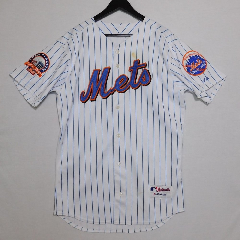 2008 New York Mets Authentic Shea Stadium MLB Majestic Baseball Jersey Size 44